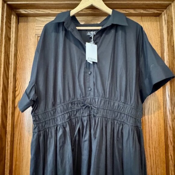 Black J. Crew Midi Shirt Dress Size 20 - Picture 4 of 5